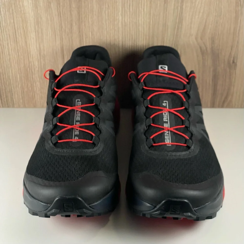 Salomon Sense Ride 4 Black/Red Running Hiking Shoes 413781 Men’s Size 11 - Picture 2 of 9